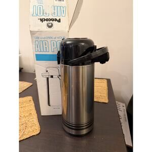 Peacock Brand Japan Air Pot - Stainless Thermal Dispenser with Original Box
